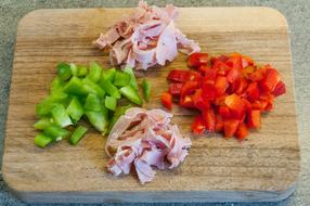 chopped meat and vegetables
