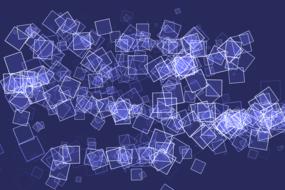 3d, violet and white cubes, at violet background, clipart