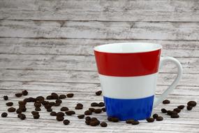 coffee beans with a mug