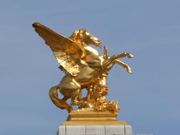 Alexandre Iii Bridge statue in Paris