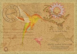 postcard old vintage retro yellow