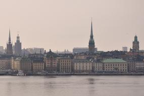 River and Architecture in City