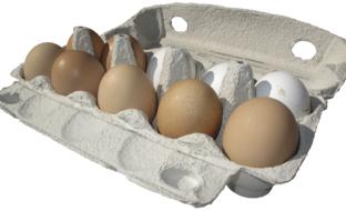 fresh eggs in a box