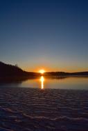 Lake Sunset Frozen