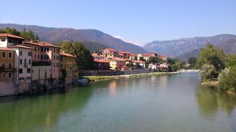 old buildings along the river in Europe