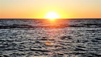 Sunset Sea Waters