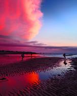 Sky Pink Clouds At Dusk