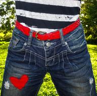 fashion jeans Woman red heart