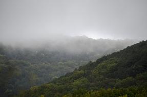 Mountains Fog Clouds