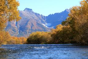 Autumn River Mountains An Ancient volcano