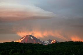 Volcano Sunset Clouds The
