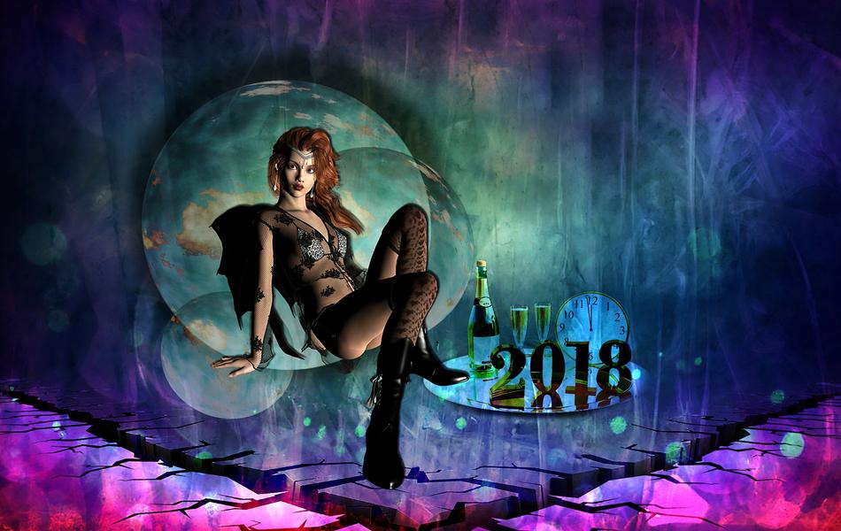 girl black background colored