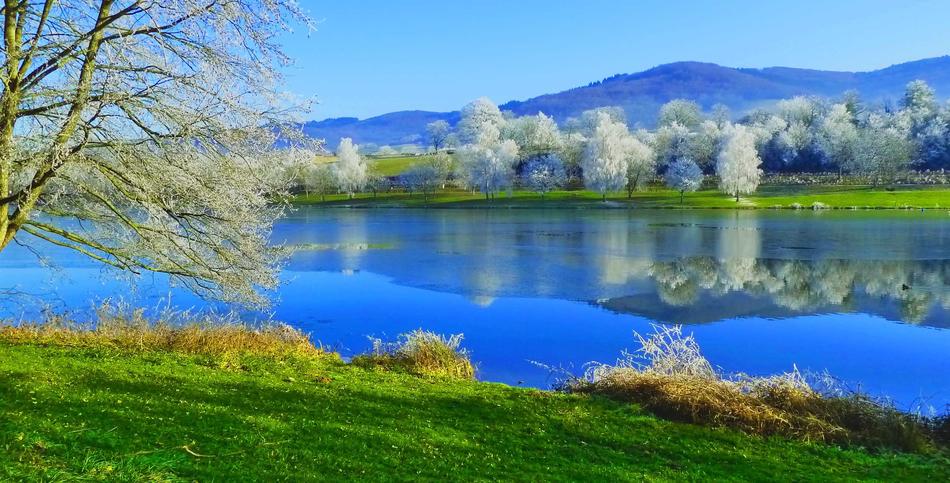 Lake Winter Landscape view