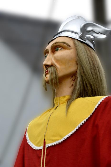 viking figure on blurred background