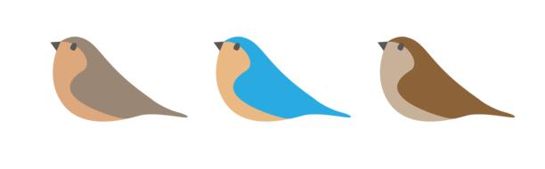 birds digital illustration easter