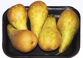 Sweet pears in a container