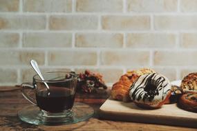 hot coffee and pastries