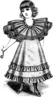 girl little vintage drawing