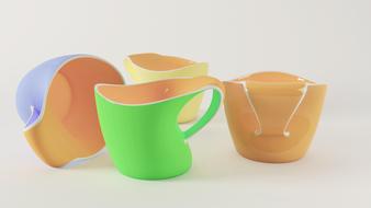 beautiful colored mugs