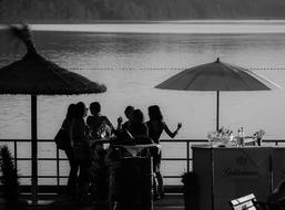 Human Adults on beach pier