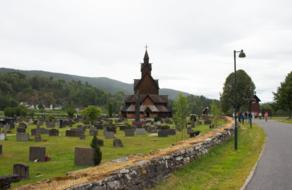 wooden building by the cemetery