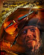 Music Fiddle Violin banner drawing