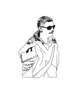 drawing man glasses