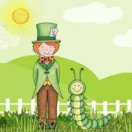 alice in wonderland kids green page