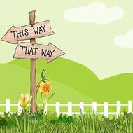 sign kids green page this way