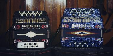 two gabbanelli Accordions, retro instruments