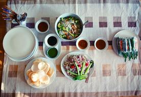 table of delicious dishes