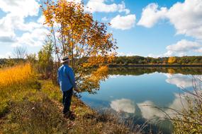Old Man on Bank Lake