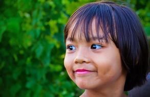 asian Child Outdoors Nature