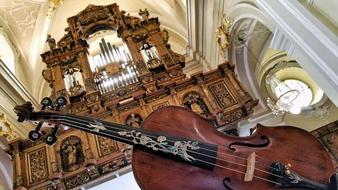 violin on organ background