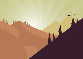 sky art silhouette panoramic