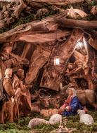 Crib Christmas Nativity Scene