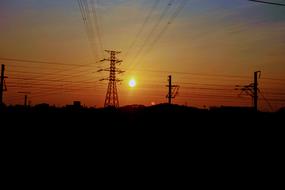 Electricity Industry Energy at sunset
