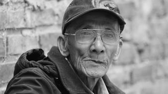 Man Old Black And White