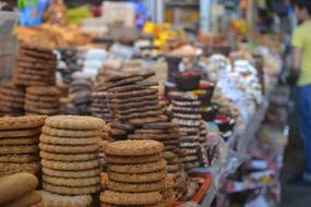 sale of cookies in the market