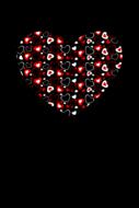 heart form red white background