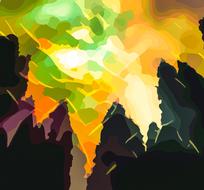 forest trees nature wood green