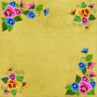 flower paper retro background