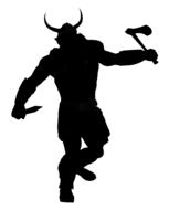 silhouette ork fighter warrior