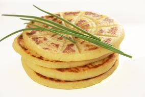 potato pancakes on a white background