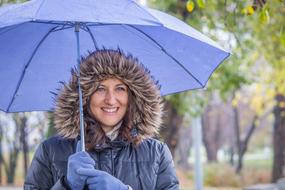 Girl blue umbrella