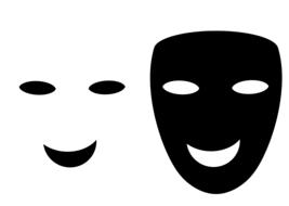 masks white black joy