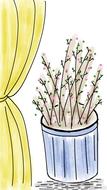 curtain flowers flower pot spring