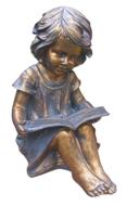 Girl Read bronze sculpture