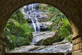 Waterfall Tunnel Nature