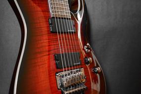 guitar with eight strings close-up